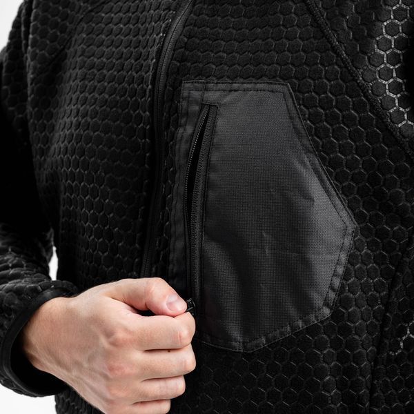 Флісова кофта Hexagon чорна XL XEL0023 фото
