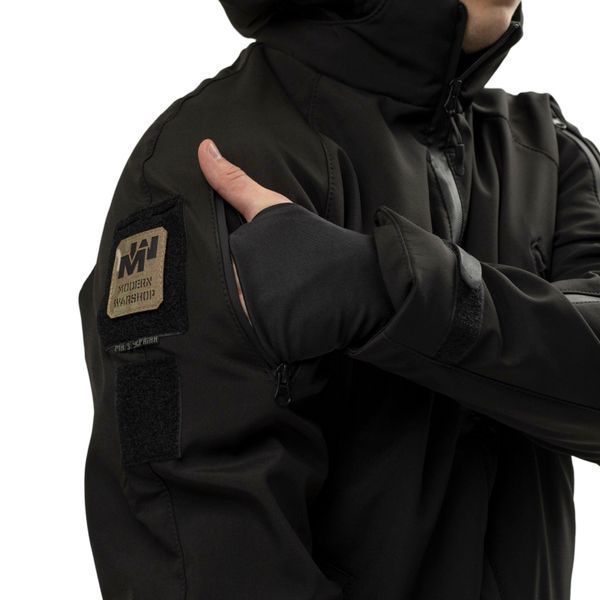 Куртка тактична демісезон Soft Shell LVL 5 Чорна L Hunter_SH_blck003 фото
