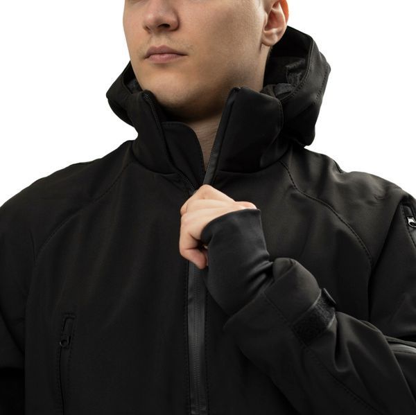 Куртка тактична демісезон Soft Shell LVL 5 Чорна L Hunter_SH_blck003 фото