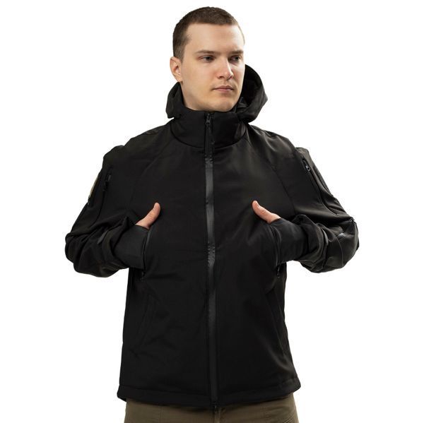 Куртка тактична демісезон Soft Shell LVL 5 Чорна L Hunter_SH_blck003 фото