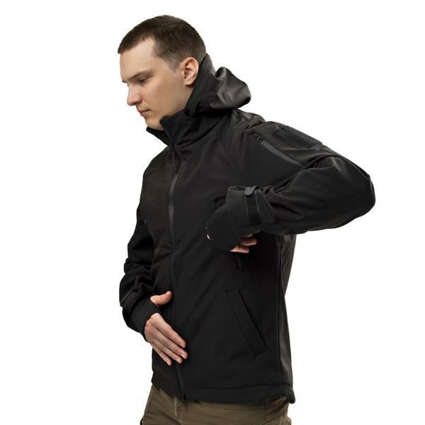 Куртка тактична демісезон Soft Shell LVL 5 Чорна L Hunter_SH_blck003 фото