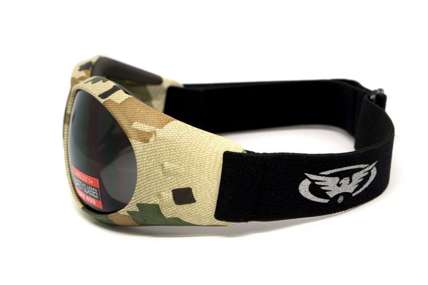Окуляри захисні з ущільнювачем Global Vision Eliminator Camo Pixel (gray), сірі в камуфльованій оправі GV-ELIMCD-GR фото