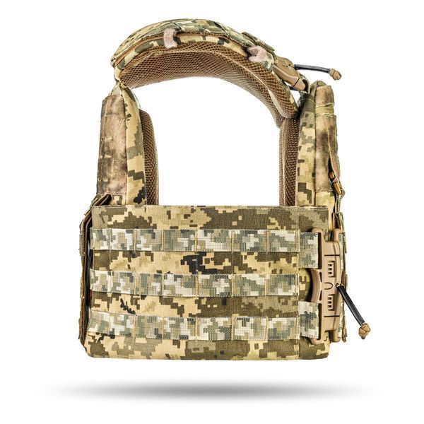Комплект плитоноски  М7 PRO gen 2 15x30з Адмін підсумком під 3 АК/AR, Напашник М8, Фартук Піксель M7pro2_15x30_px_05 фото