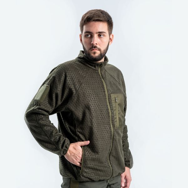 Флісова кофта Hexagon олива M XEL006 фото
