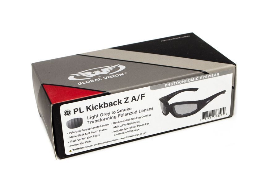 Окуляри фотохромні захисні з поляризацією Global Vision Kickback-Z Polarized+Photochromic (light gray) Anti-Fog GV-KIKB-CL123 фото